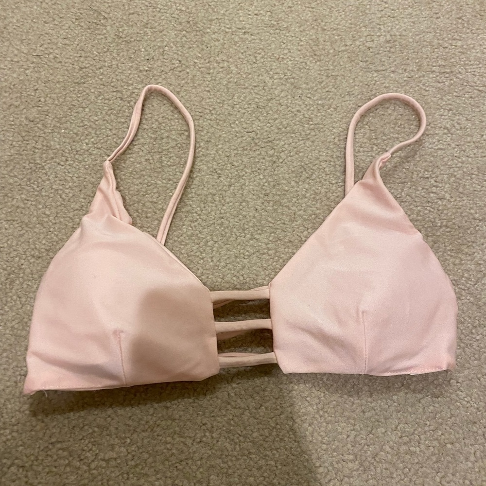 Pink strappy swim top